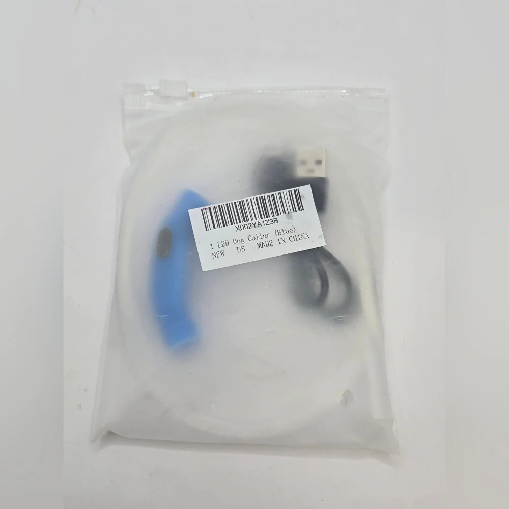 Blue LED Light-Up Dog‎ Collar | Rechargeable & Waterproof | Night Safety